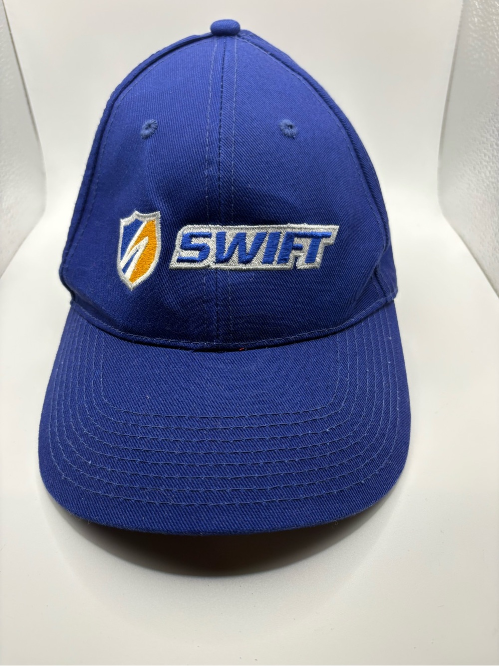 SWIFT Blue Embroidered Logo Adjustable Strapback Baseball Hat Cap